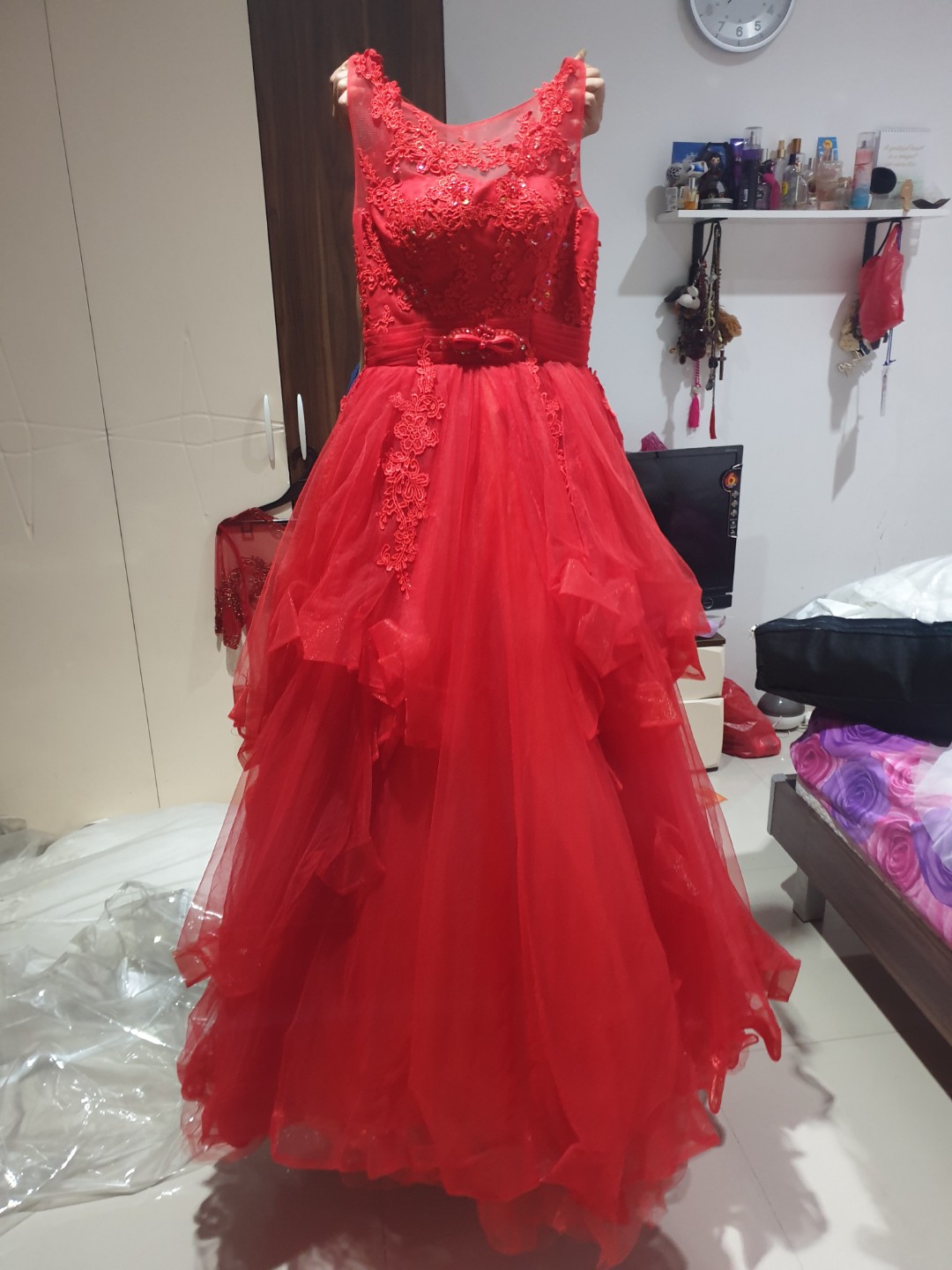 Gown Pesta Merah GAUN PREWEDDING MERAH Womens Fashion Womens