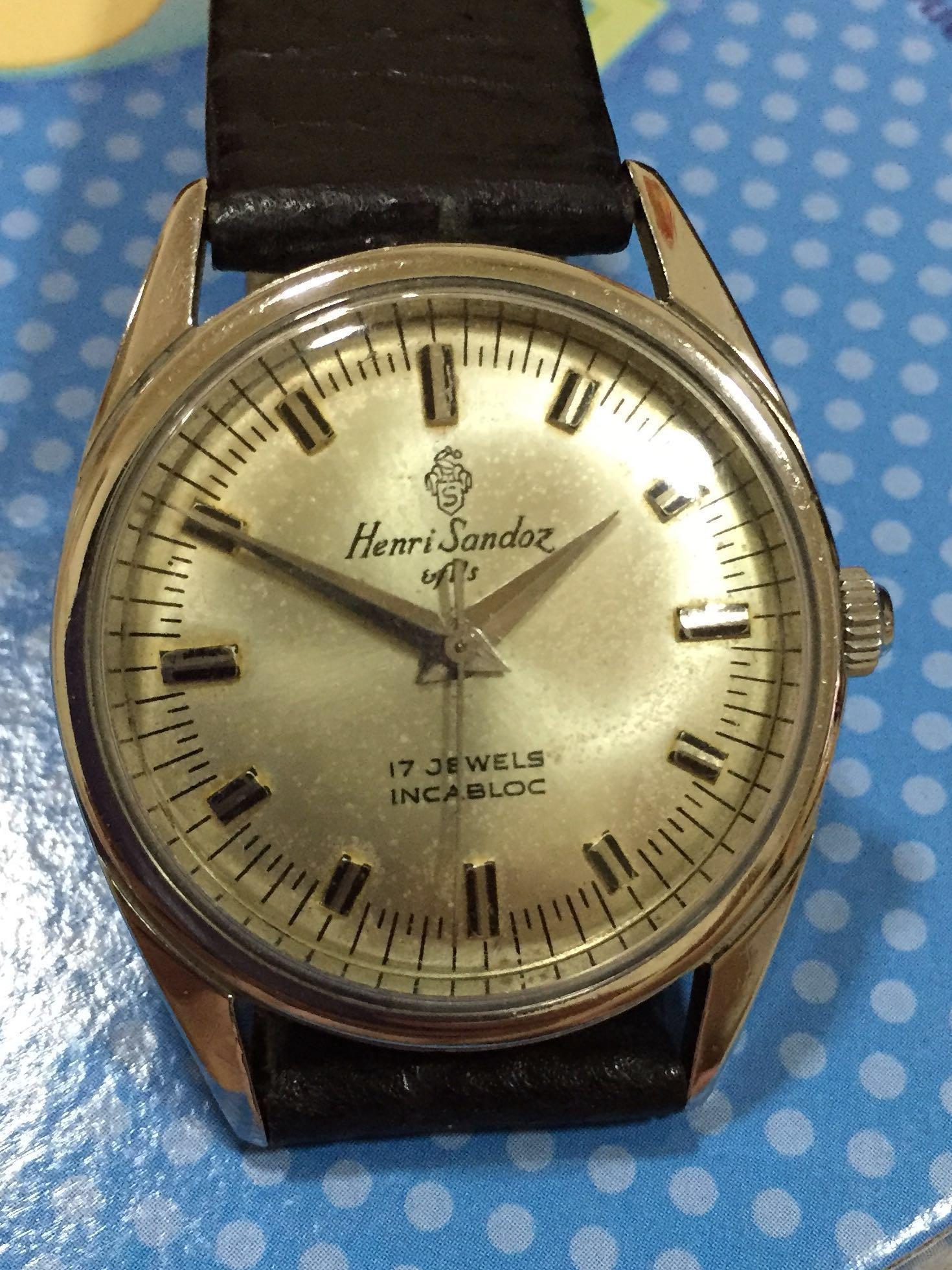 Henri Sandoz Fils 1960s watch, Men's Fashion, Watches & Accessories ...