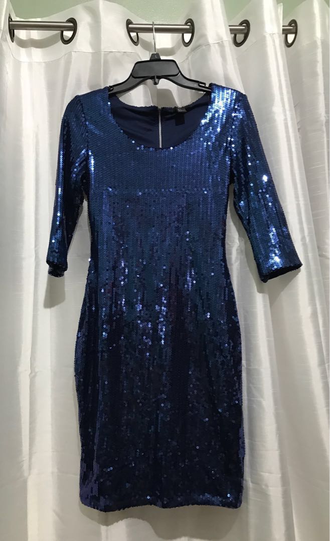 electric blue sequin dress