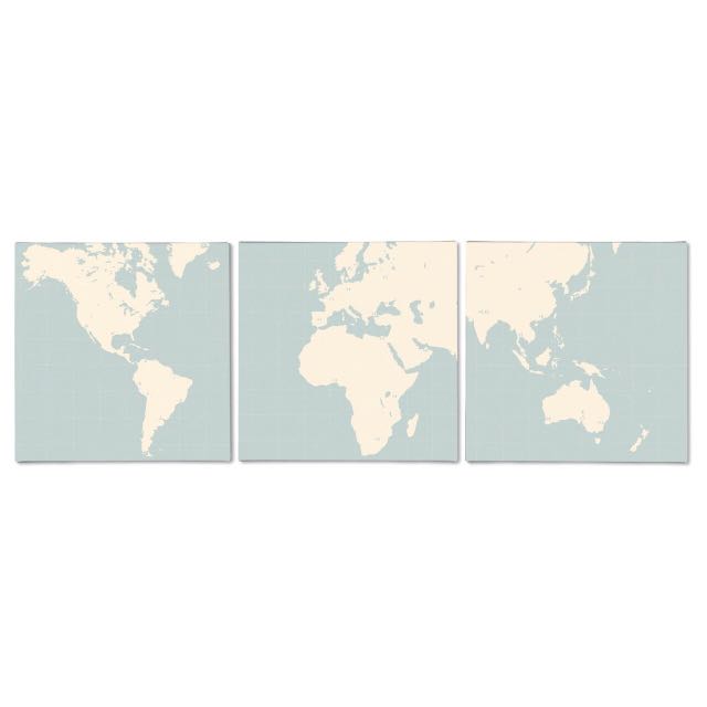 Ikea Map Canvas Set Of 3 Design Craft Art Prints On Carousell