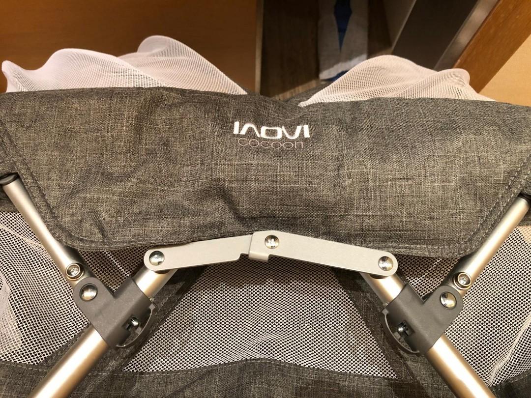 Inovi cocoon folding moses store crib travel cot grey