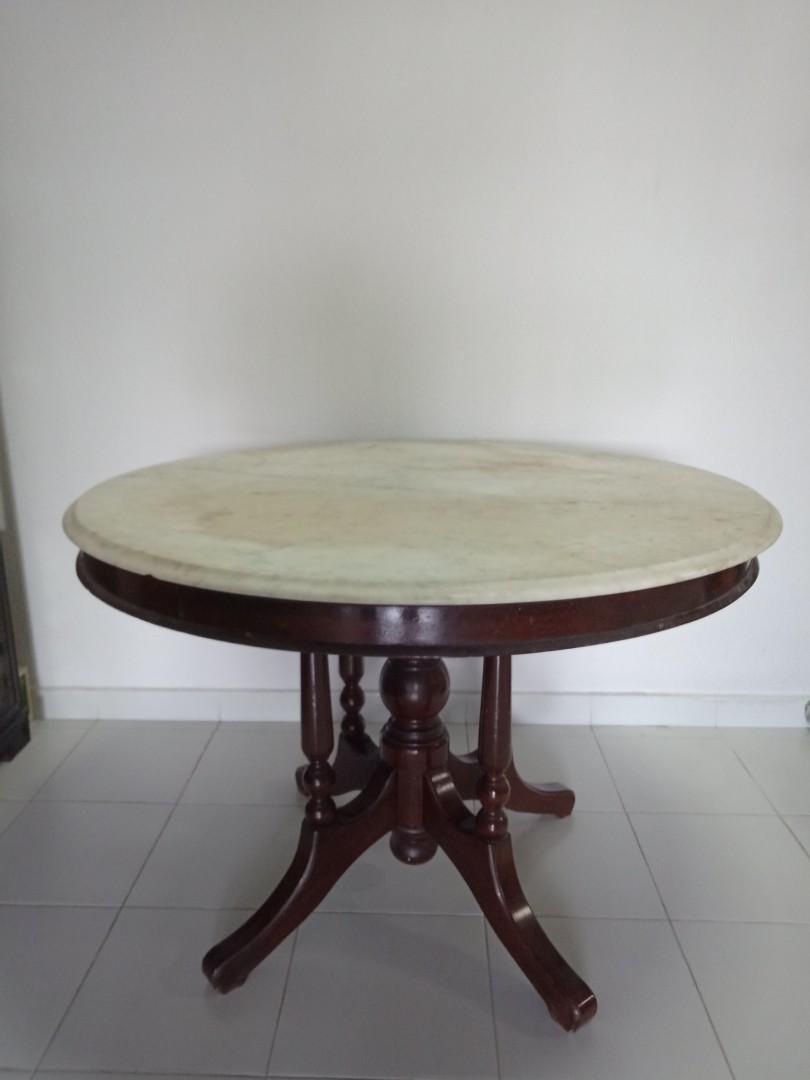 Marble Table (Category: Tables & Sets) located in Singapore. Submitted by ronaldo1971 (Listing ID 219963996, Image 1). Description: THE REAL DEAL.hard wood marble table. please arrange your own transport..