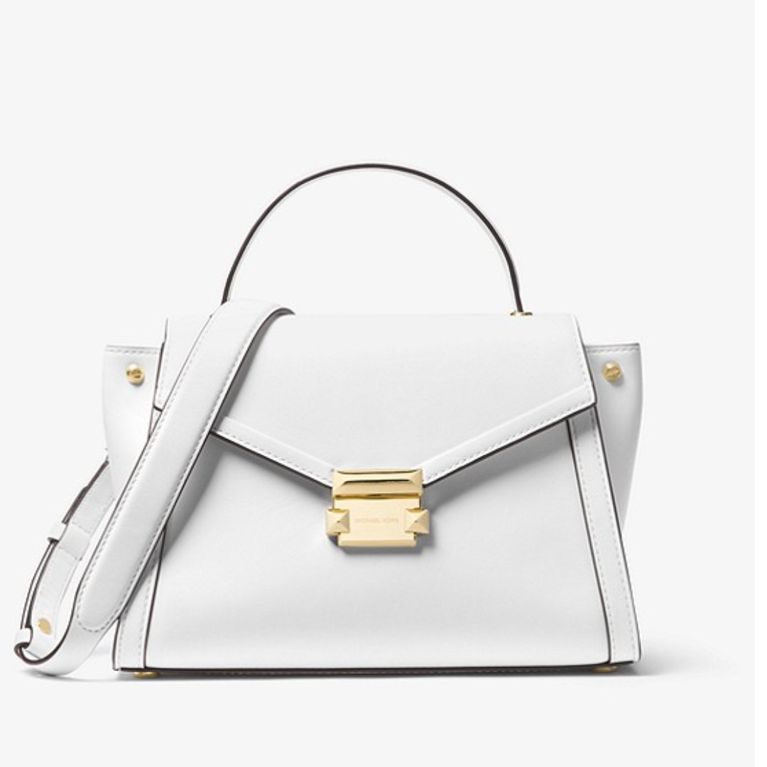 mk whitney medium leather satchel