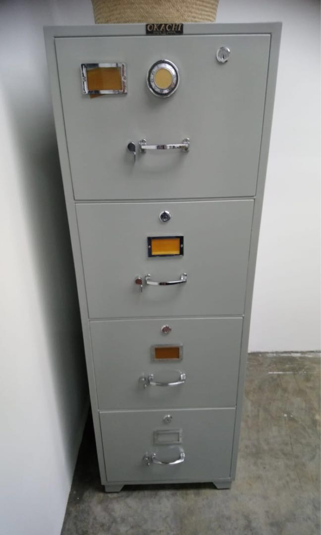OKACHI Fireproof 4 drawers safe, Furniture & Home Living