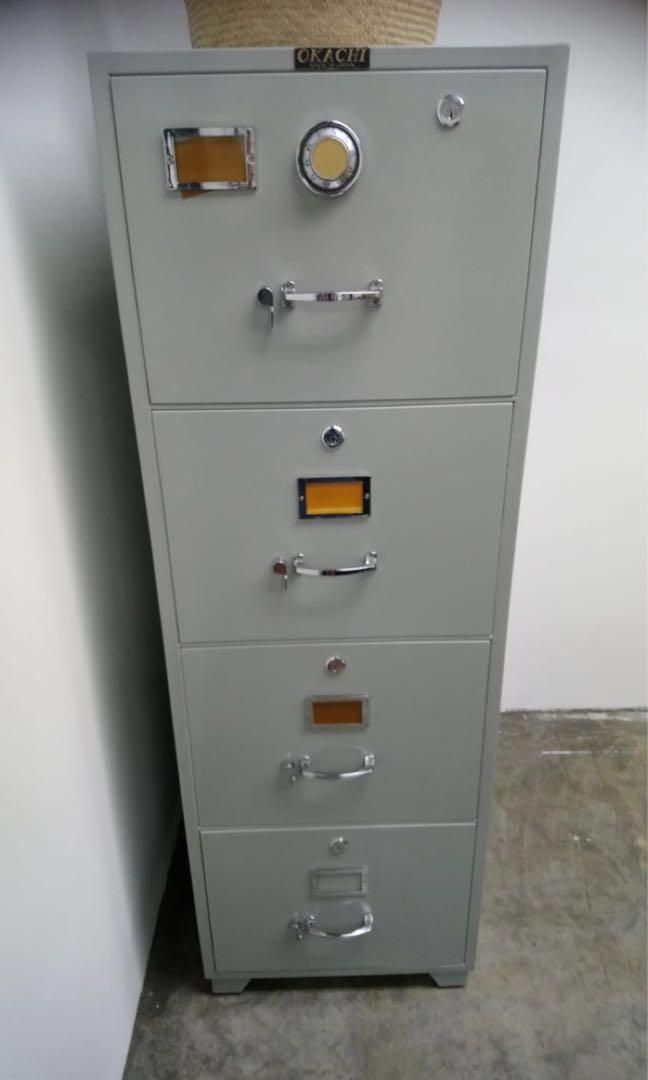 Okachi Fireproof 4 Drawers Cabinet Safe Furniture Shelves