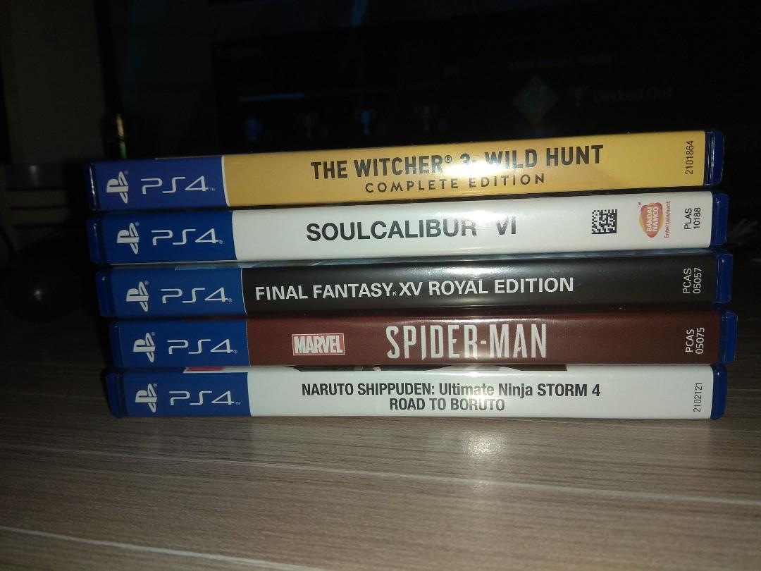 Ps4 Games Spiderman/Witcher/FFXV/SOUL CALIBUR/Naruto ...