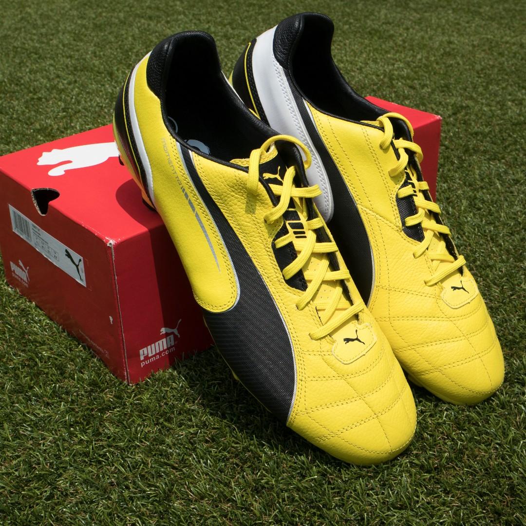 Puma Momentta MG (Yellow / Black / White) Size: UK 11.5 / US 12.5, Sports,  Sports \u0026 Games Equipment on Carousell