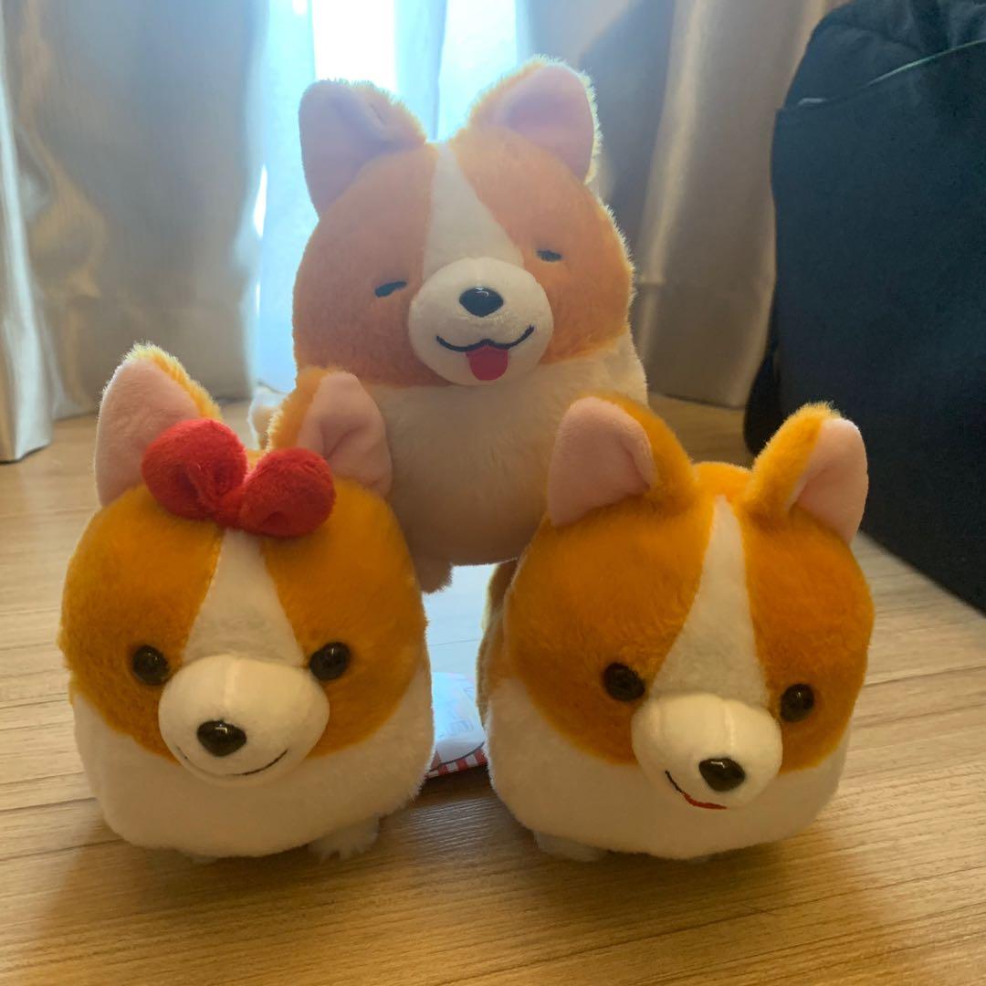 Set of 3 AMUSE Corgi Plush