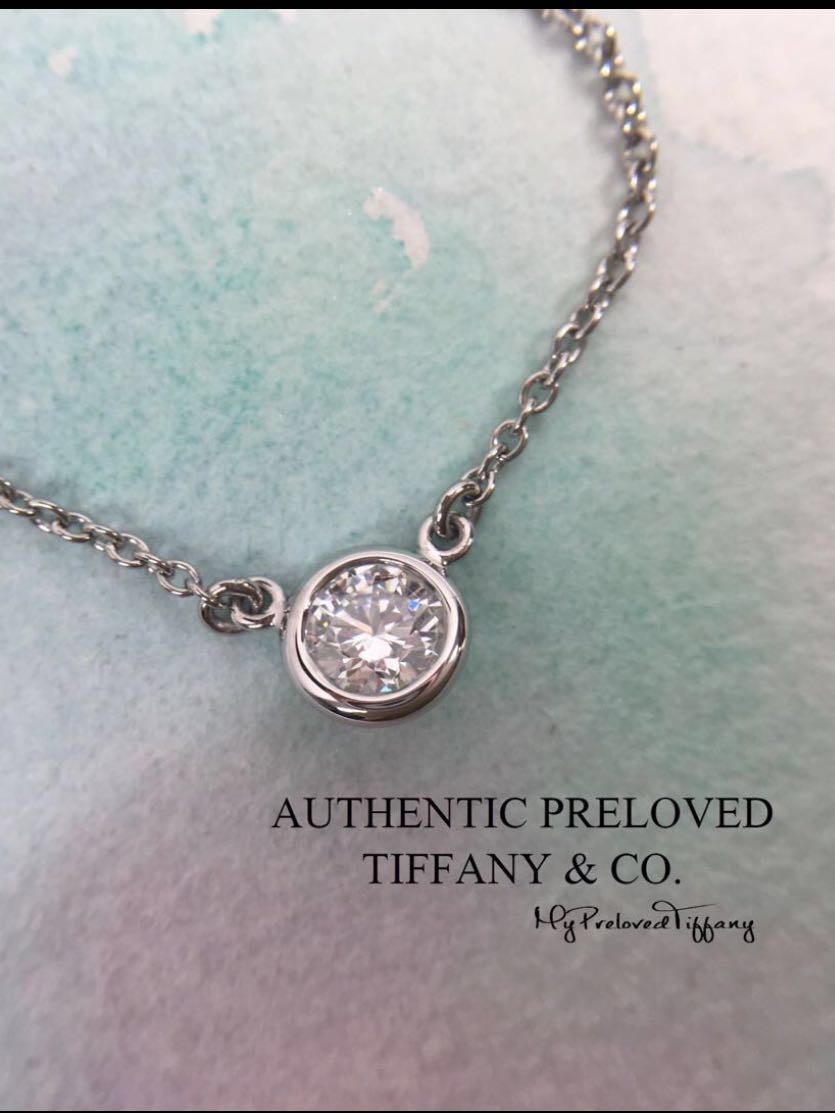 Tiffany Co. 0.29ct 3EX F Diamond By The Yard PT950 Platinum Necklace REMADE Women s Fashion Jewelry Organisers Necklaces on Carousell