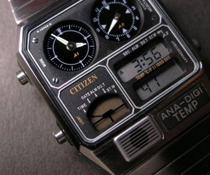 vintage citizen analog digital watch