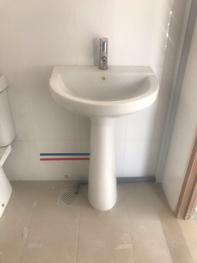 Wall mount Pedestals sink, Furniture & Home Living, Bathroom & Kitchen