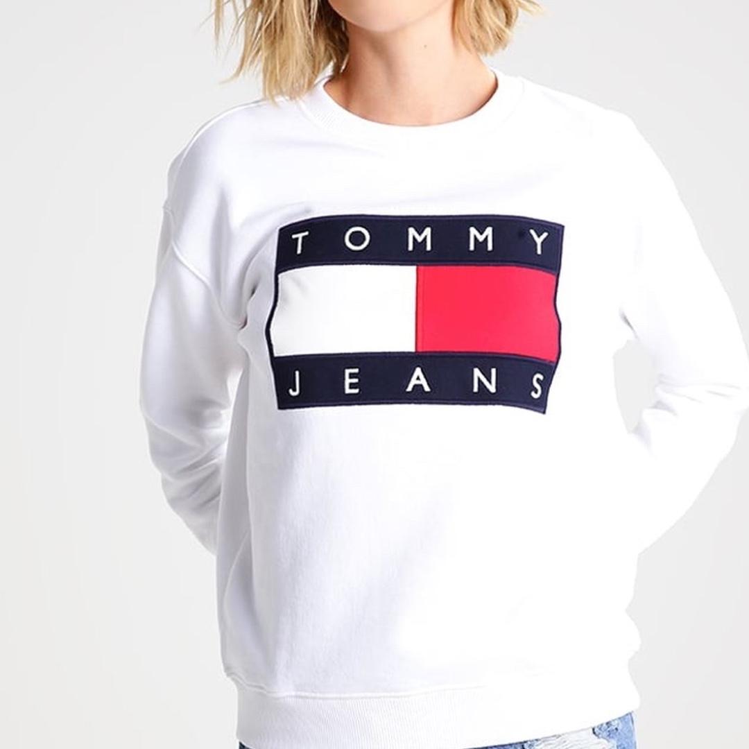 White tommy jeans jumper clearance