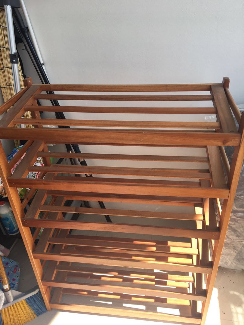 Wooden Shoe Rack Furniture Shelves Drawers On Carousell