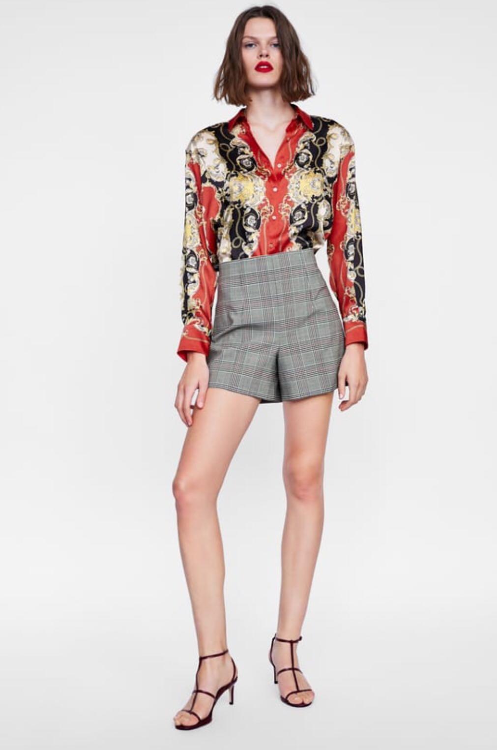 Zara hotsell plaid shorts