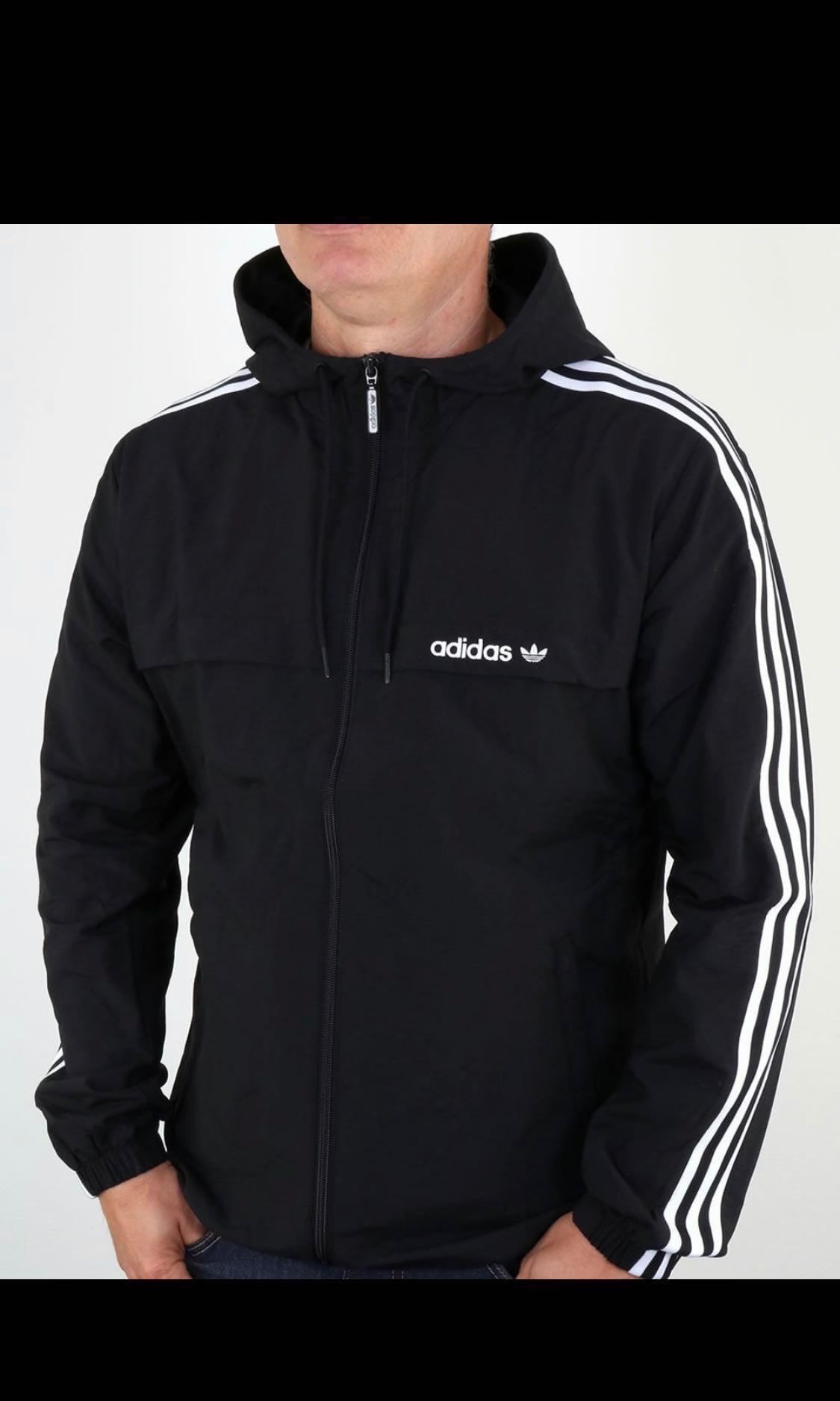 adidas 3 stripe windbreaker