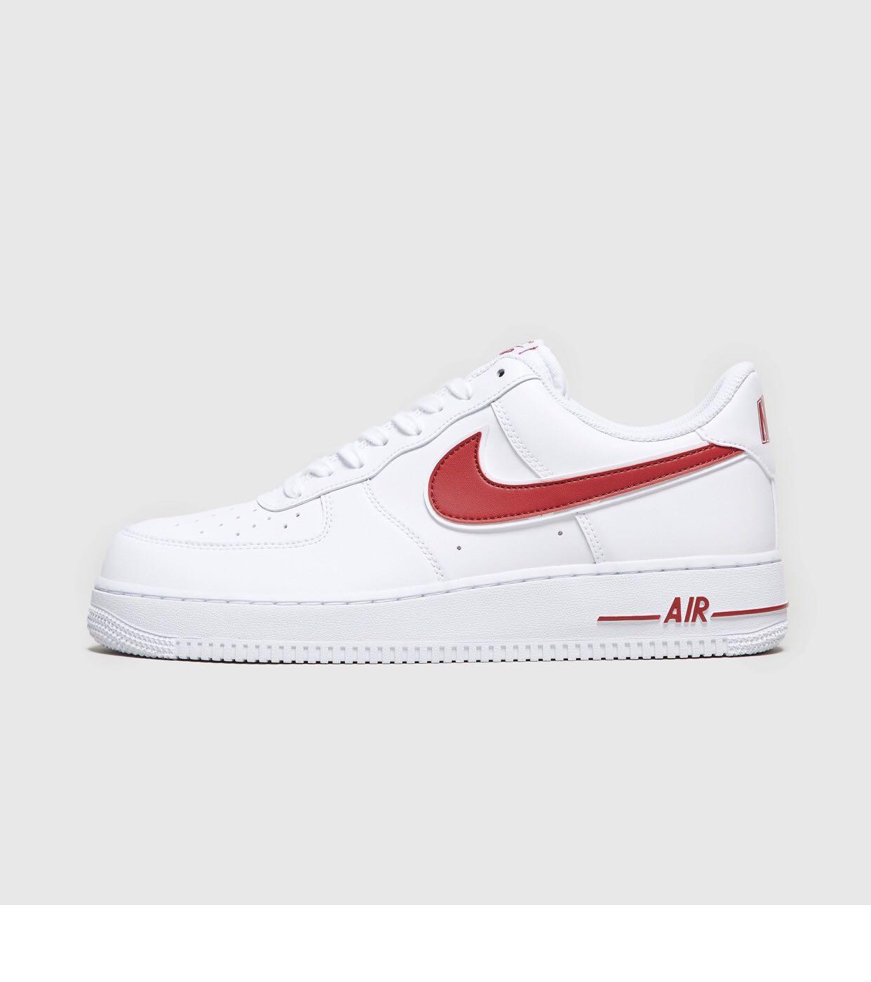 white nike air force red tick