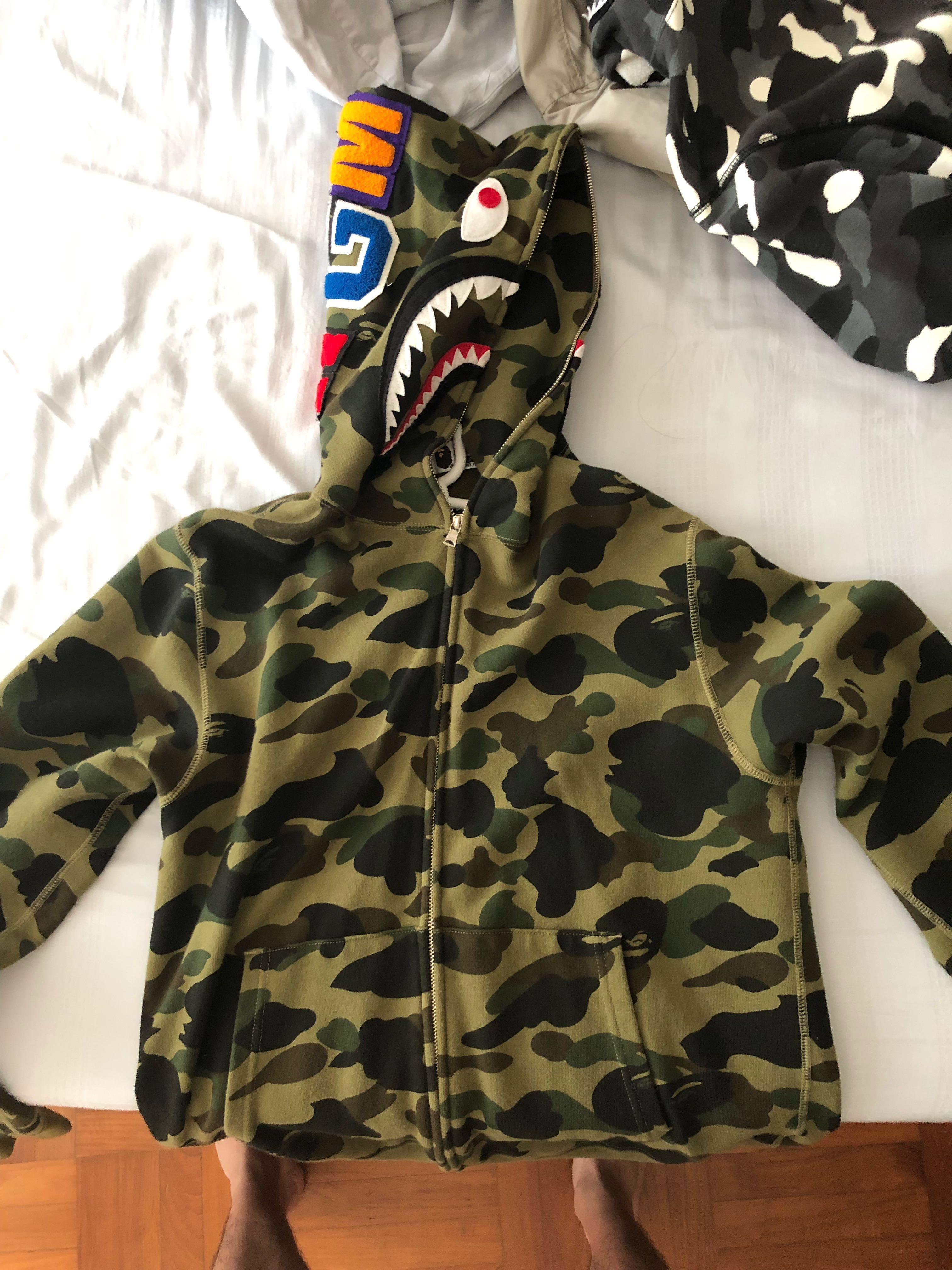 Authentic bape shark hoodie top