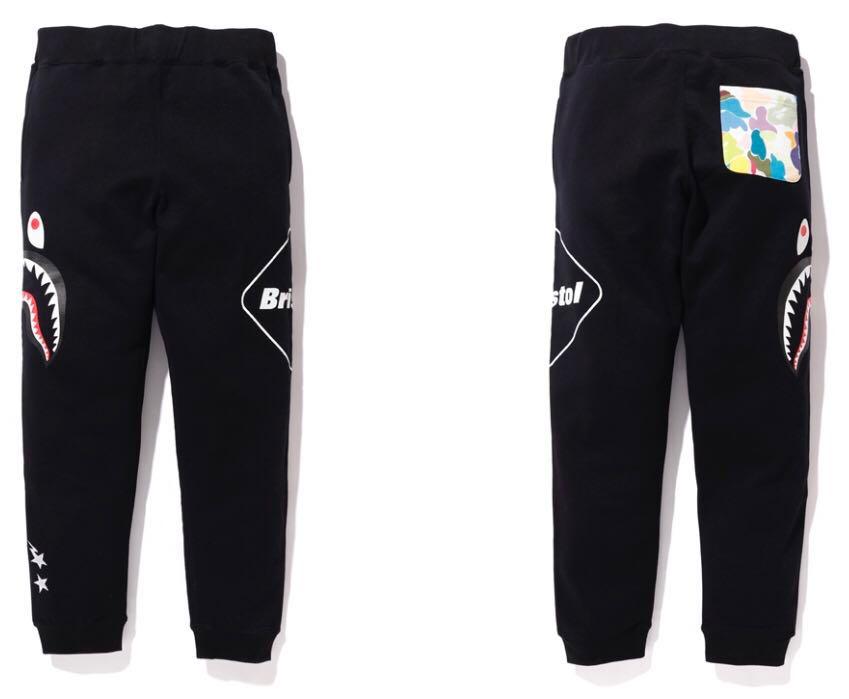 Bape FCRB Shark Sweat Pants, Men's Fashion, Bottoms, Trousers on