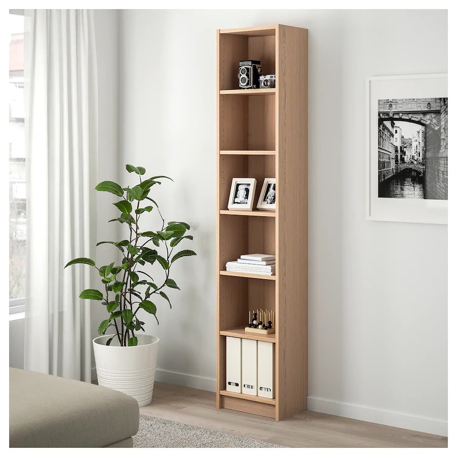 Billy Bookcase White Stained Oak Veneer Pine Colour Furniture Share This Listing