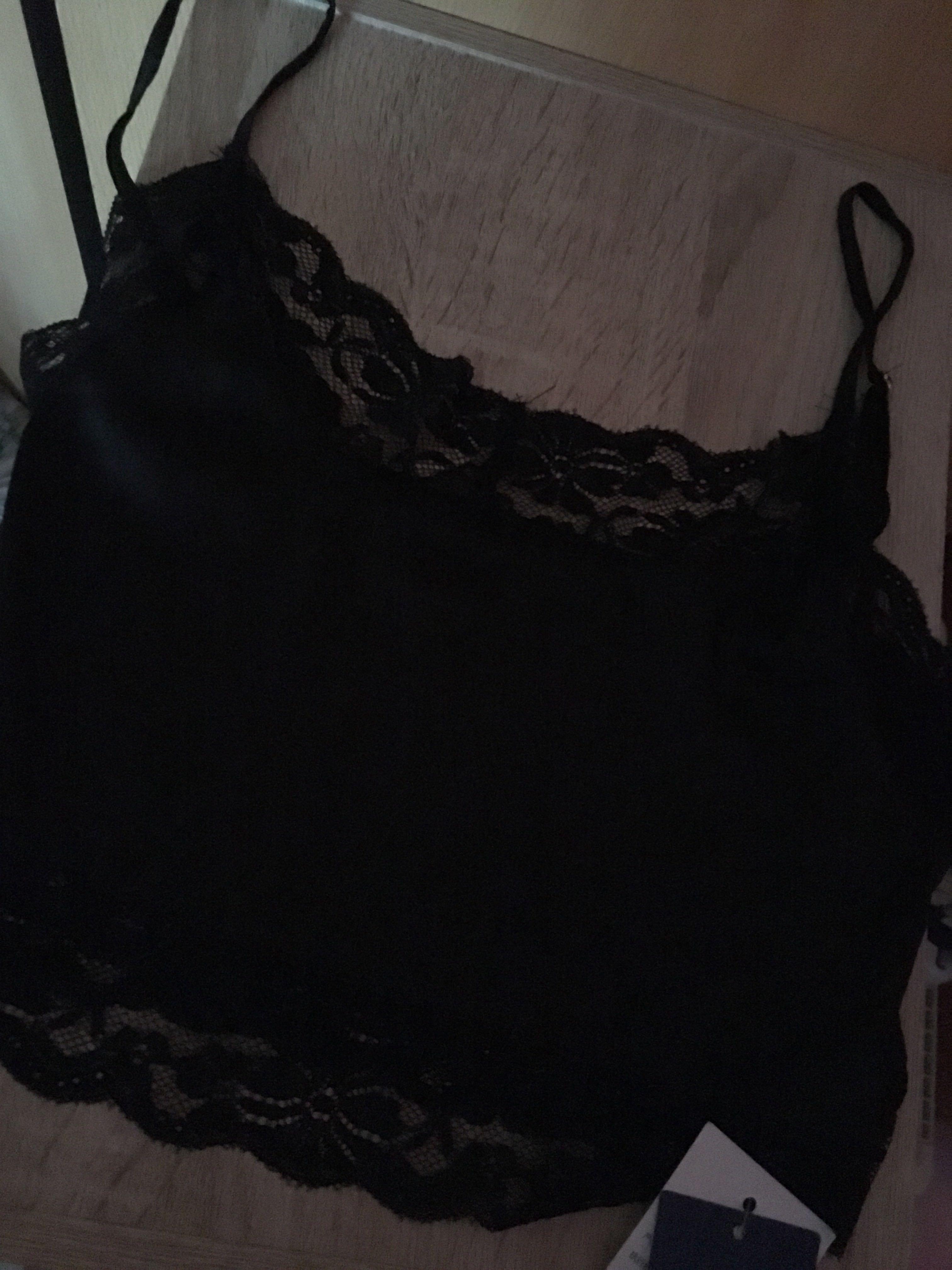 black satin lace cami