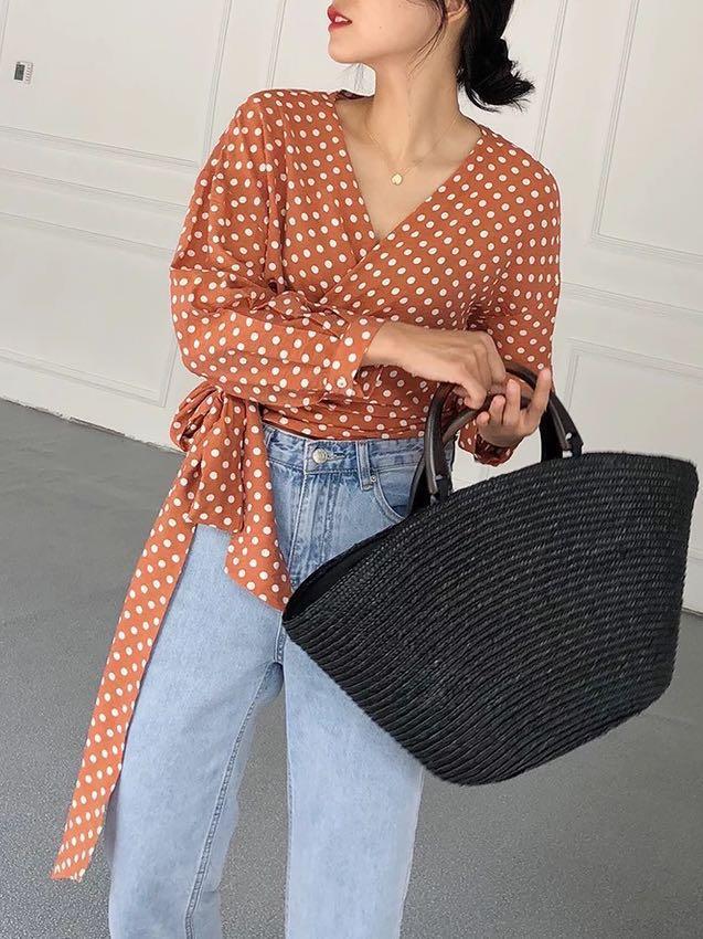 polka dot tie top