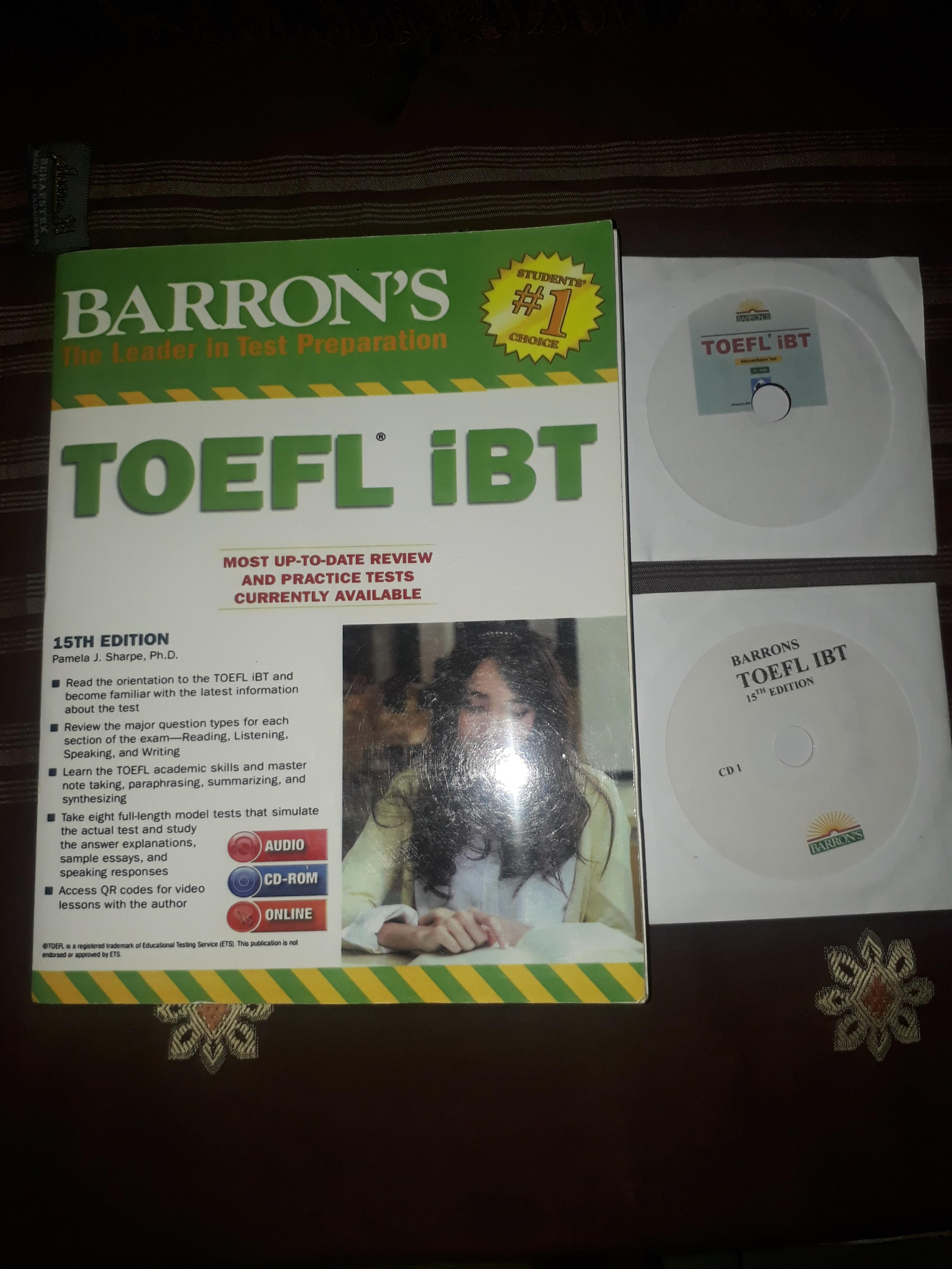 Buku Barrons Toefl Ibt 15th Edition With Mp3 Audio Cds Books