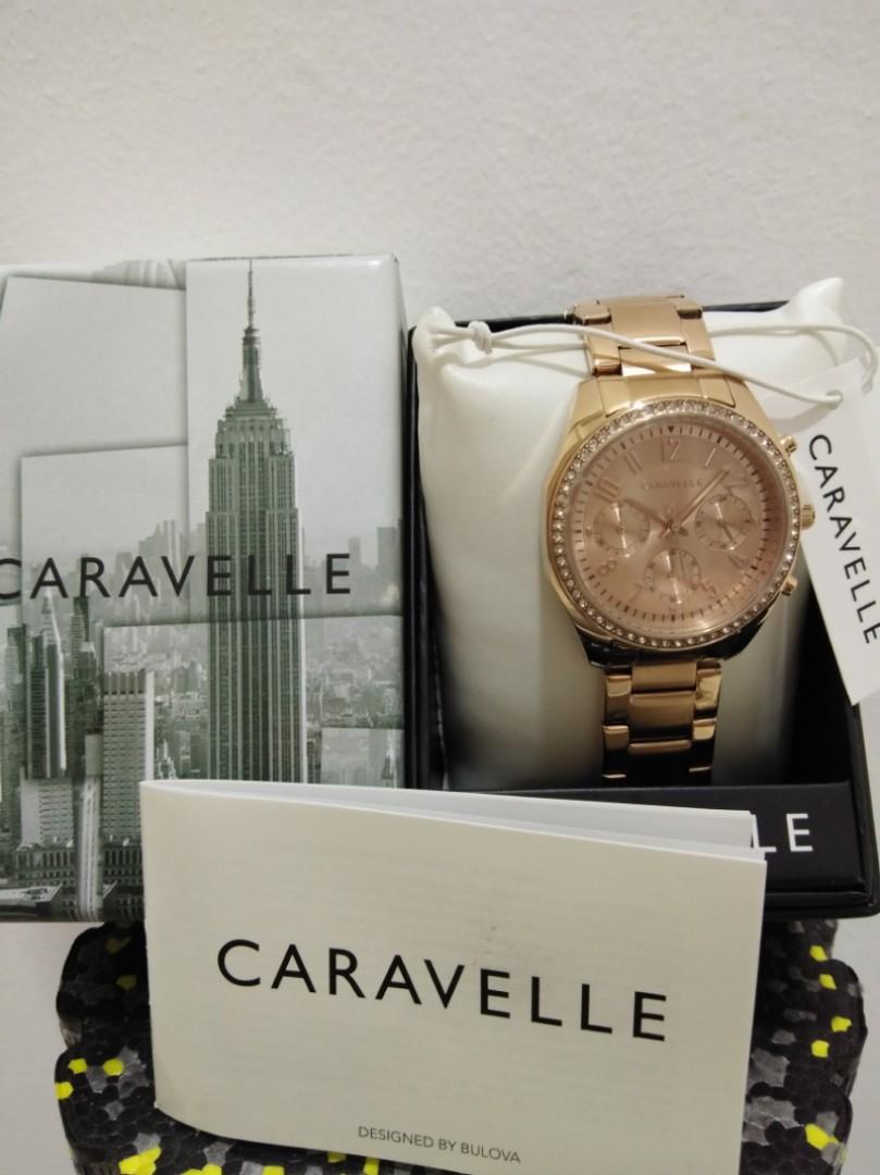 Caravelle women's watch rose gold discount