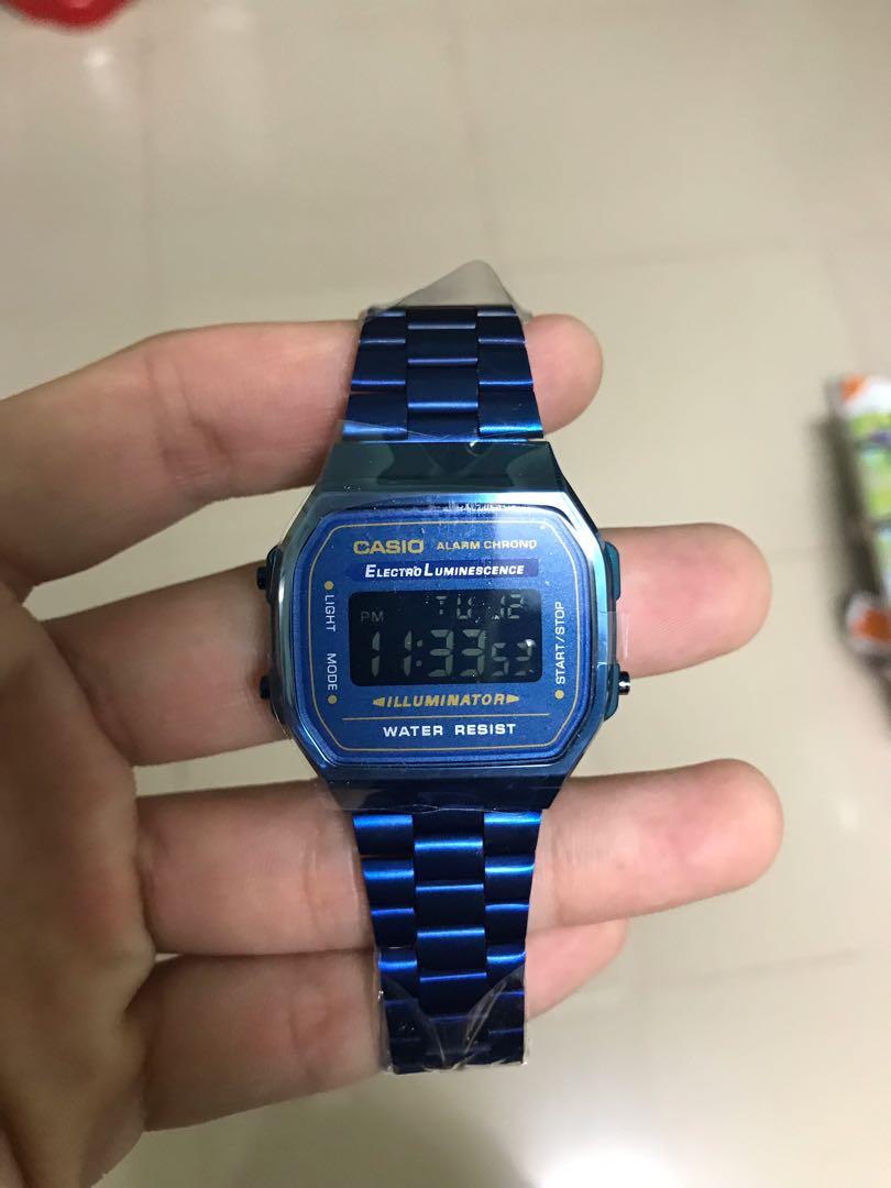 Casio A168 Blue, Men's Fashion, Watches & Accessories, Watches on Carousell