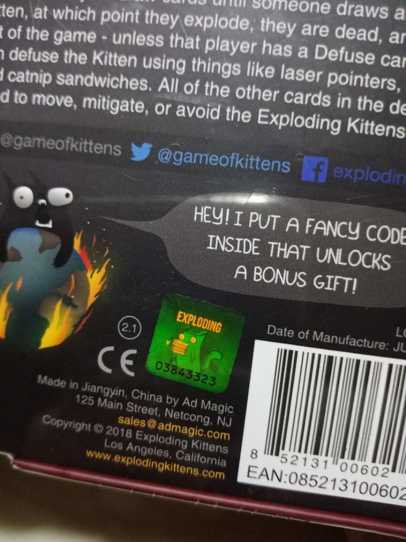 Exploding Kittens Original Edition, Hobbies & Toys, Toys & Games on ...