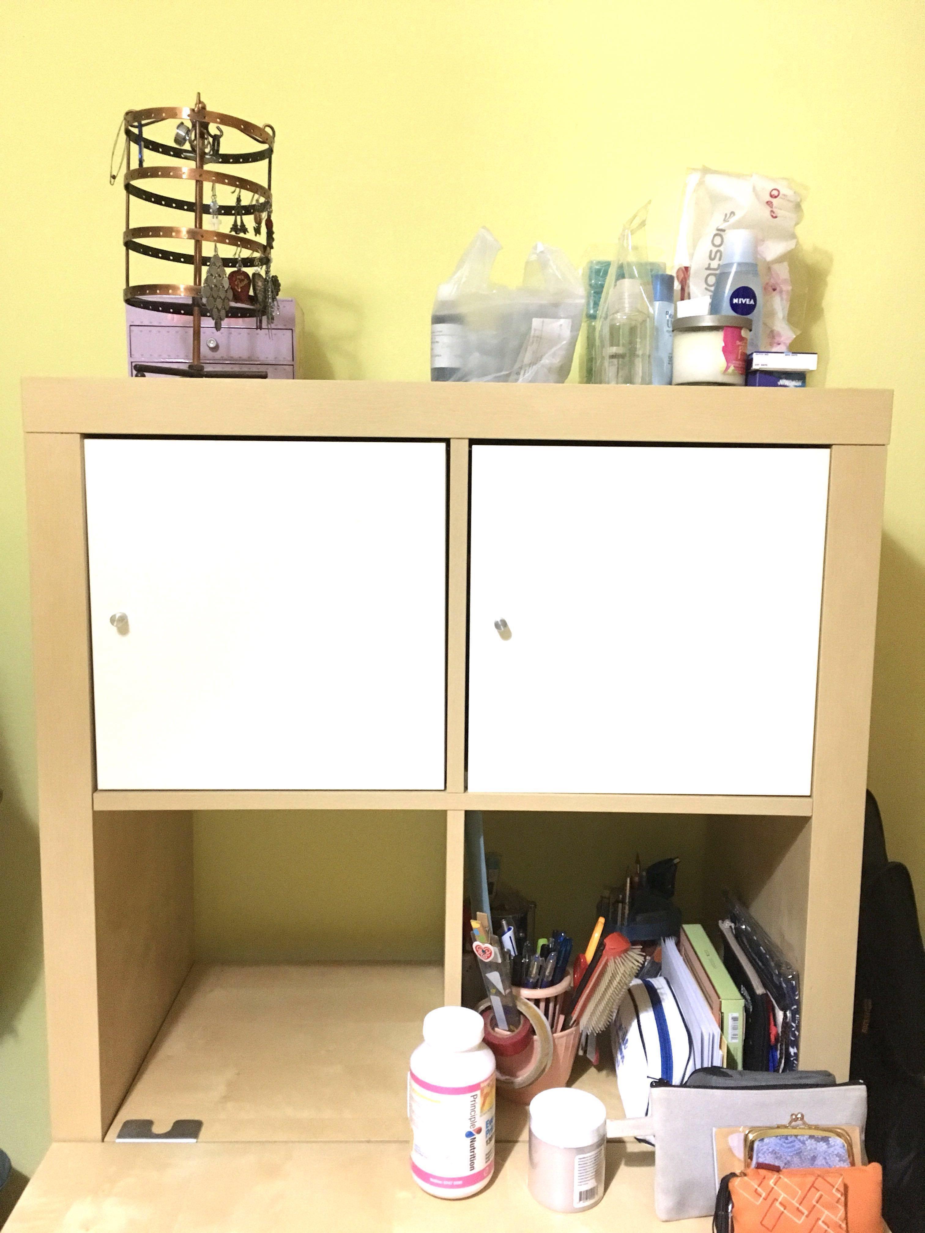 IKEA Expedit Study Table/Desk With Attached Bookshelf, Furniture & Home