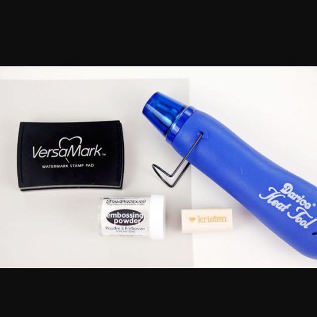 [INSTOCK] Embossing Kit With Heat Gun Embossing Powder And Embossing Pen For Beginners, Design