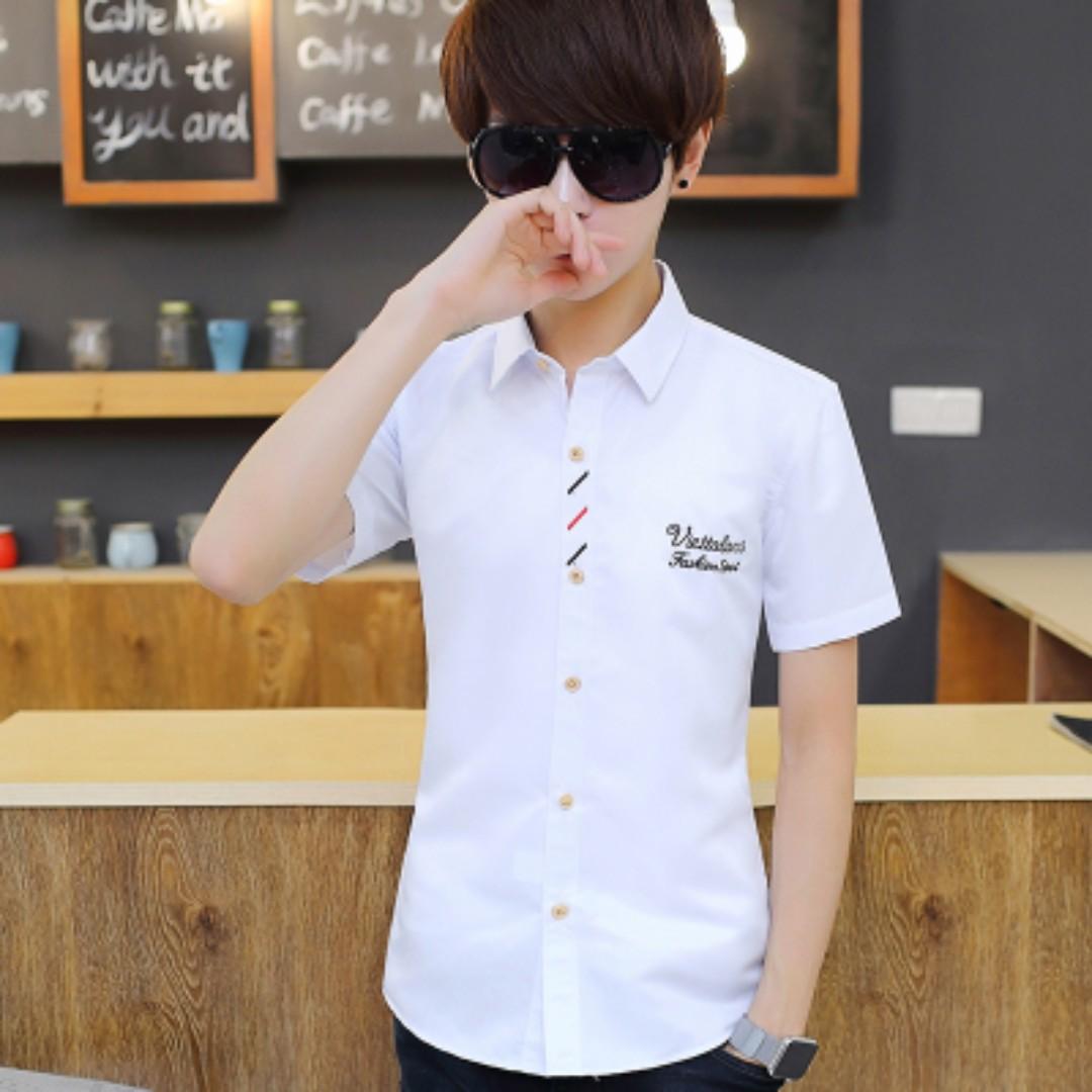 Men Korean Fashion Summer Short Sleeved Plain Men S Fashion Clothes Tops On Carousell