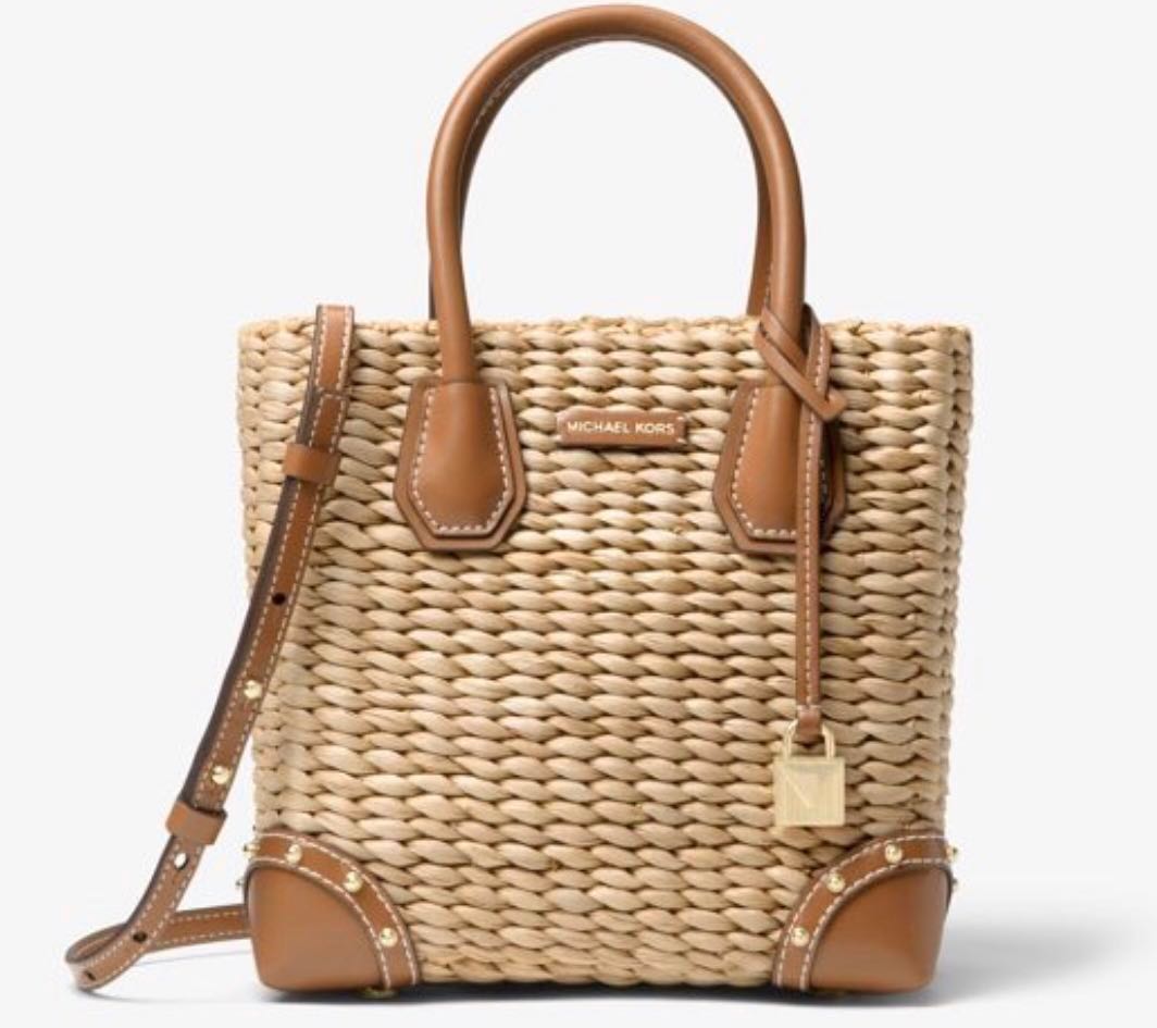 Michael Kors Malibu Woven Straw Crossbody, Luxury, Bags