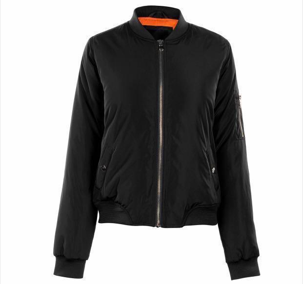 NEW Black Bomber Jacket Ladies Women s Fashion Coats Jackets