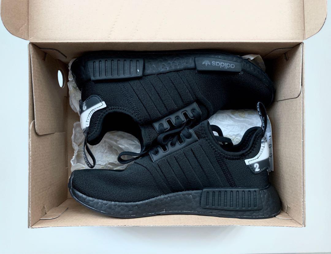 Original Adidas NMD R1 Black Black White Molded Strips Men s