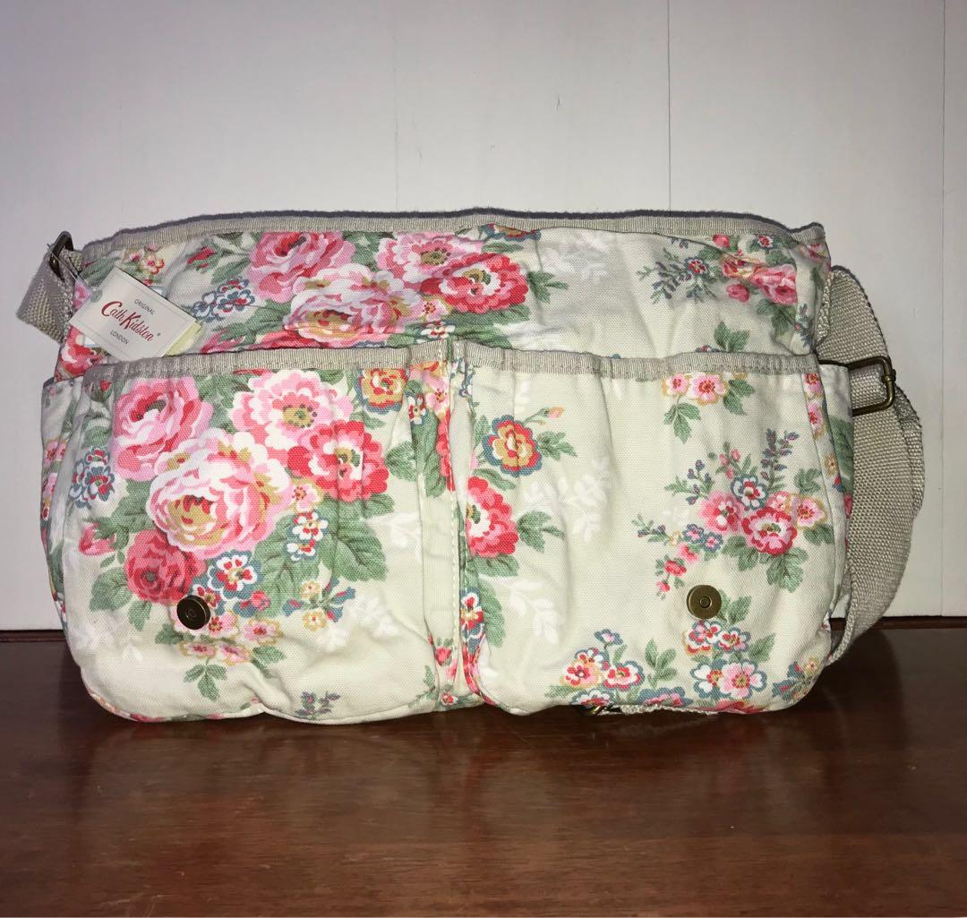 Original Cath Kidston Candy Flowers On Stone Cotton Saddle Bag
