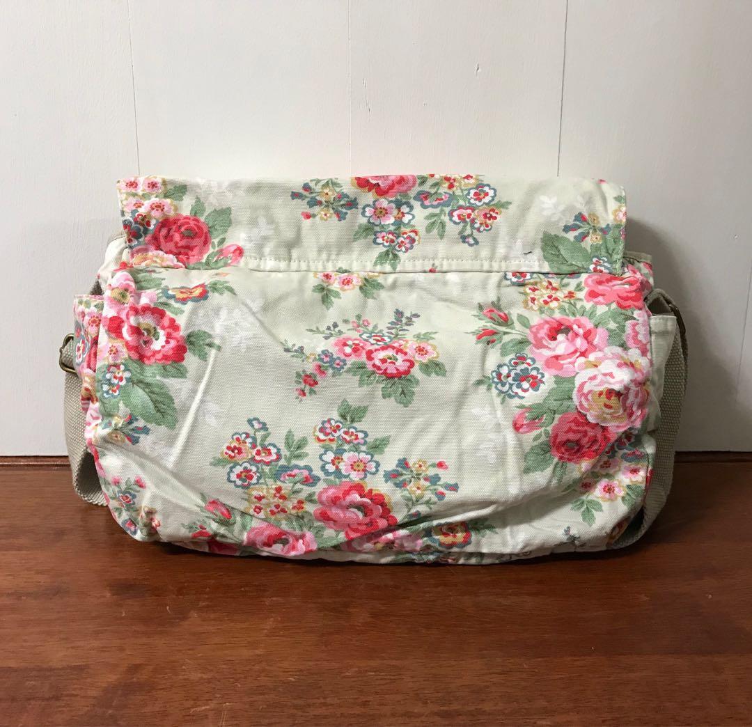 Original Cath Kidston Candy Flowers On Stone Cotton Saddle Bag