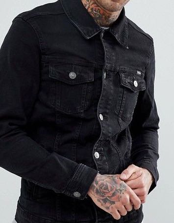 black denim jacket pull and bear