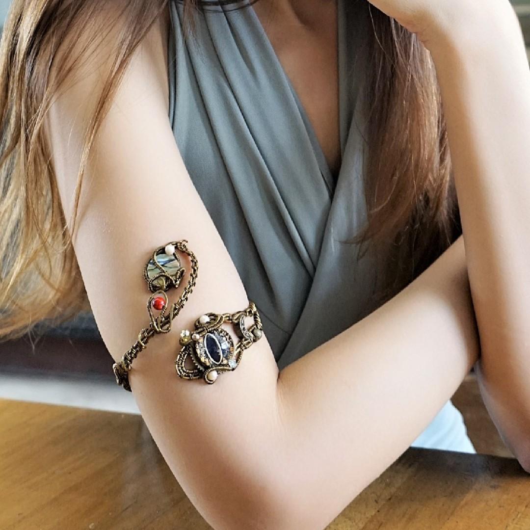 Snake Eye Upper Lower Arm Bracelet Cuff Bracelet Wire Wrap Eye