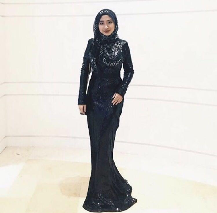 Yuna November Culture black Sequin turtleneck dinner dress rent