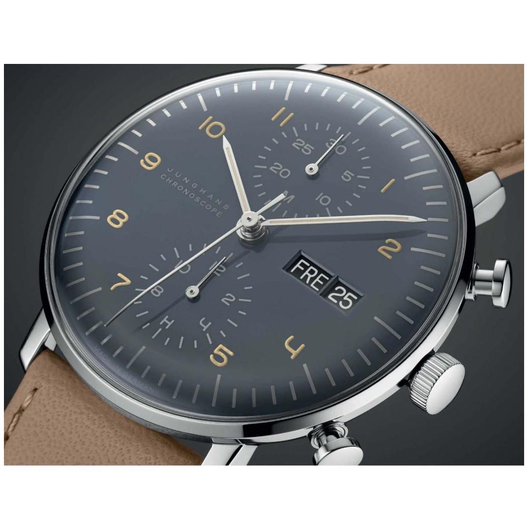 德國名牌自動手錶 Junghans Max Bill Chronoscope 027/4501.00, 名牌, 手錶 - Carousell