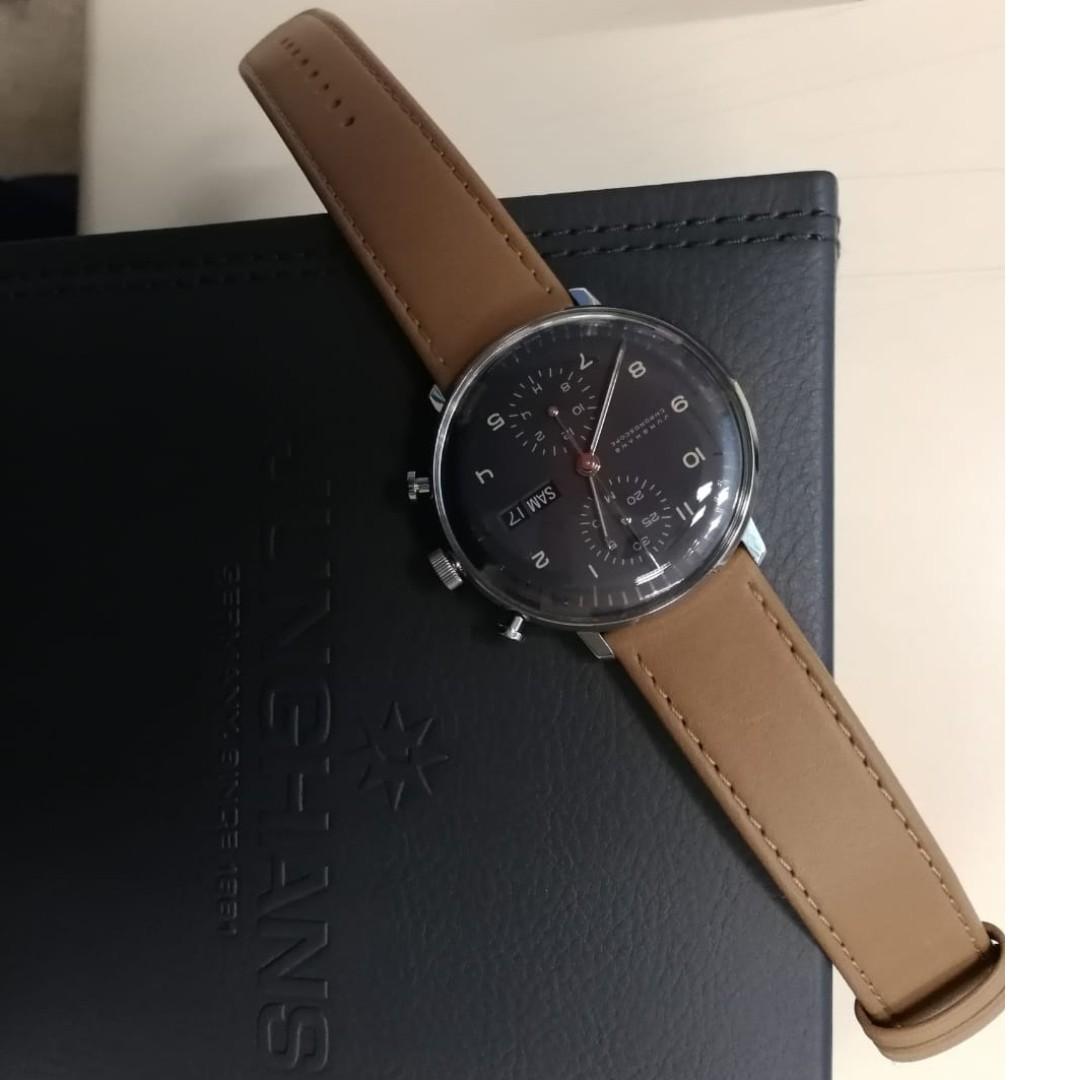 德國名牌自動手錶 Junghans Max Bill Chronoscope 027/4501.00, 名牌, 手錶 - Carousell
