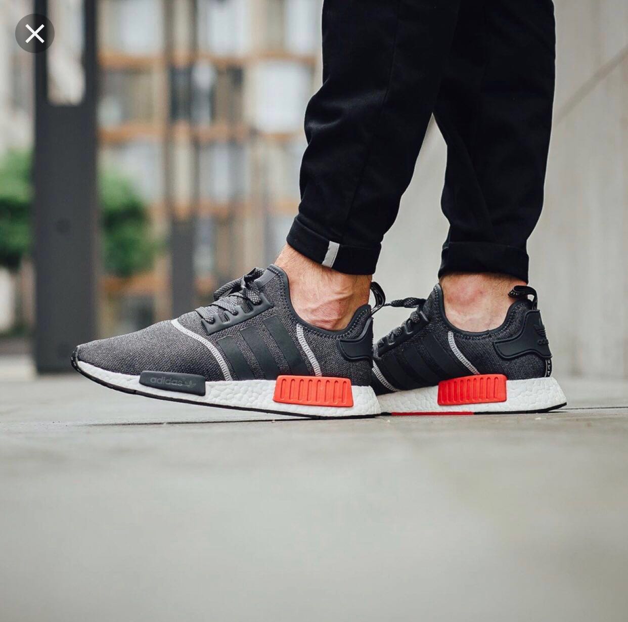 adidas grey red shoes