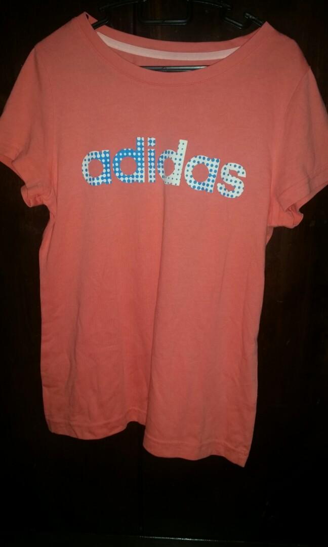 peach color adidas shirt