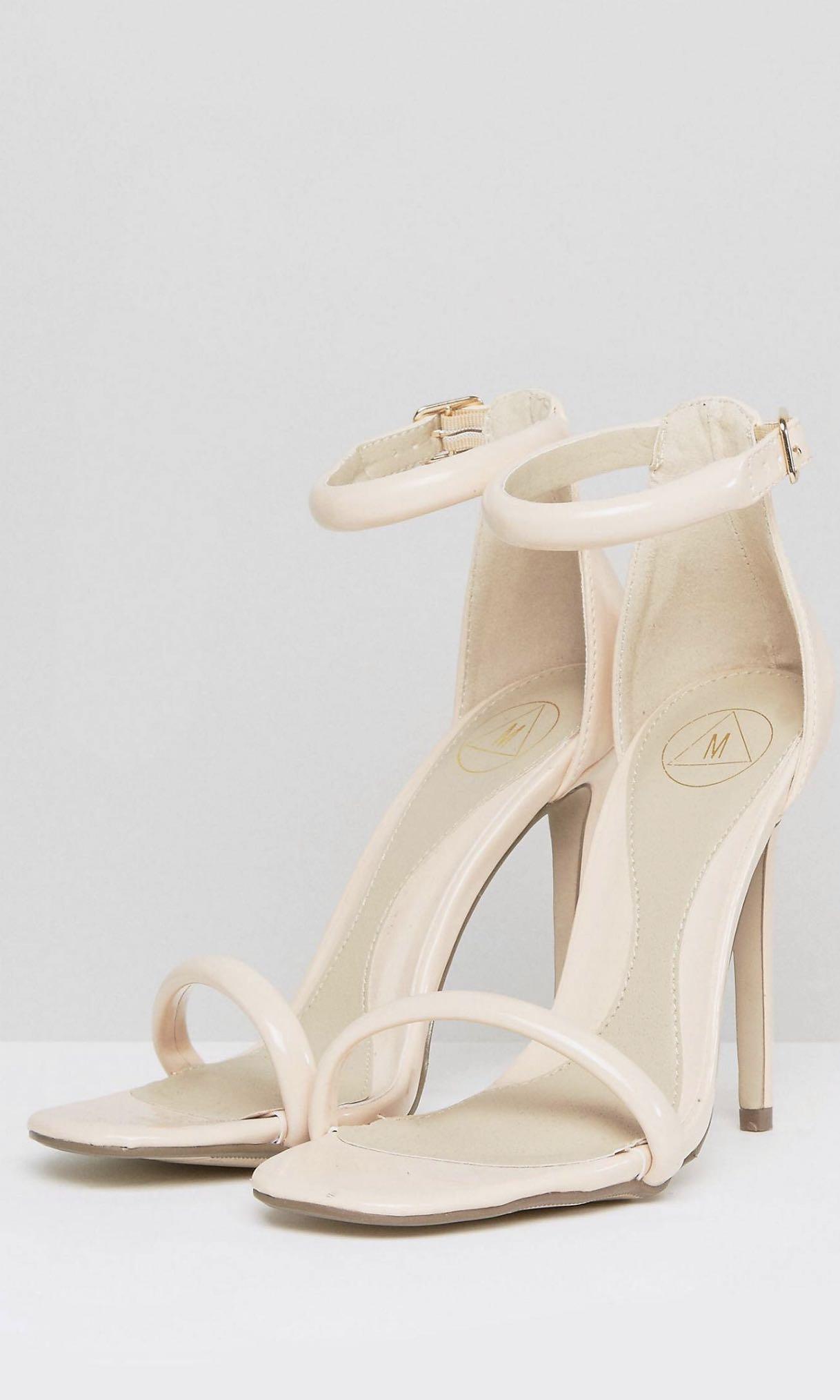 Ankle Strap Sandals in Pale Pink, Women 