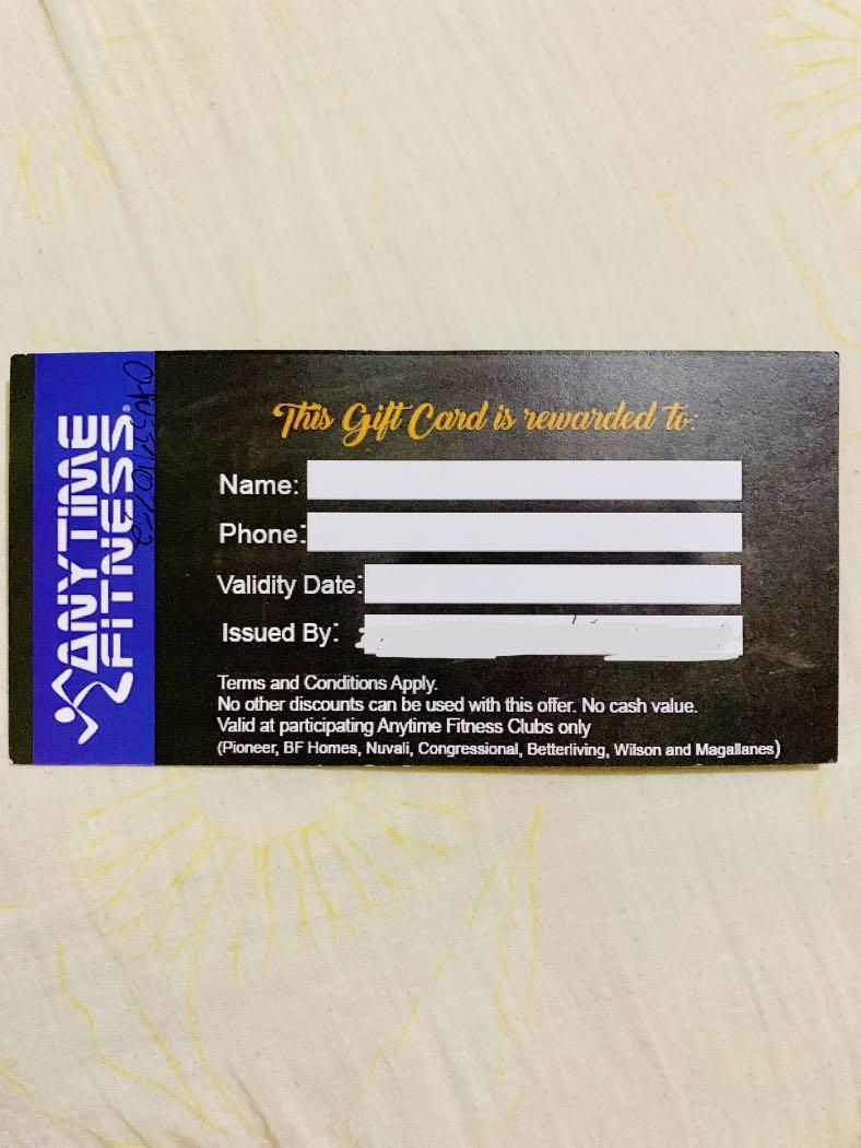 Anytime Fitness Voucher Gift Card For Sale Tickets Vouchers Store