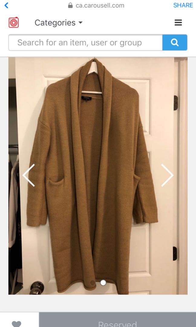 Aritzia Babaton Camel Thackeray Cardigan xxs Women s Fashion Clothes on Carousell