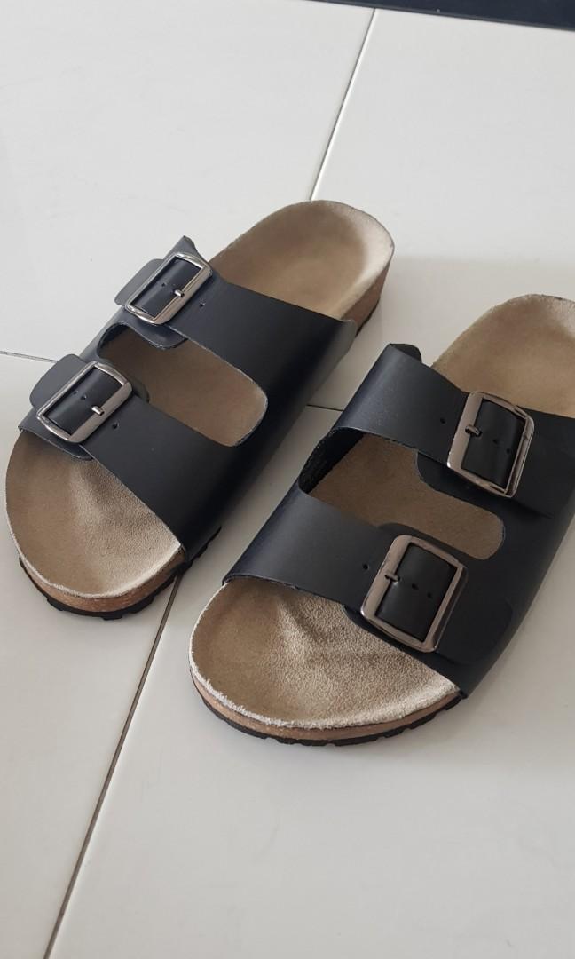 Black sandals birkenstock look alike Men s Fashion Footwear