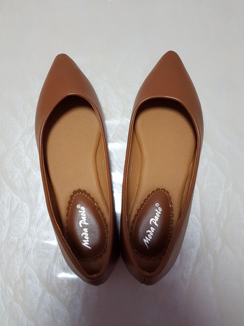 Brown leather flats womens Clearance