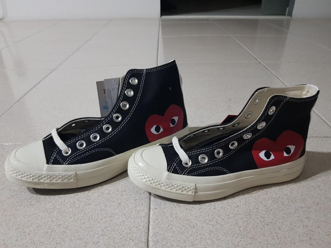 cdg converse black high